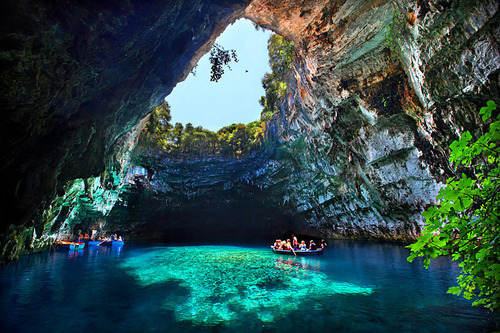 Melissani Lake and Drogarati Cave, Kefalonia Island, Greece