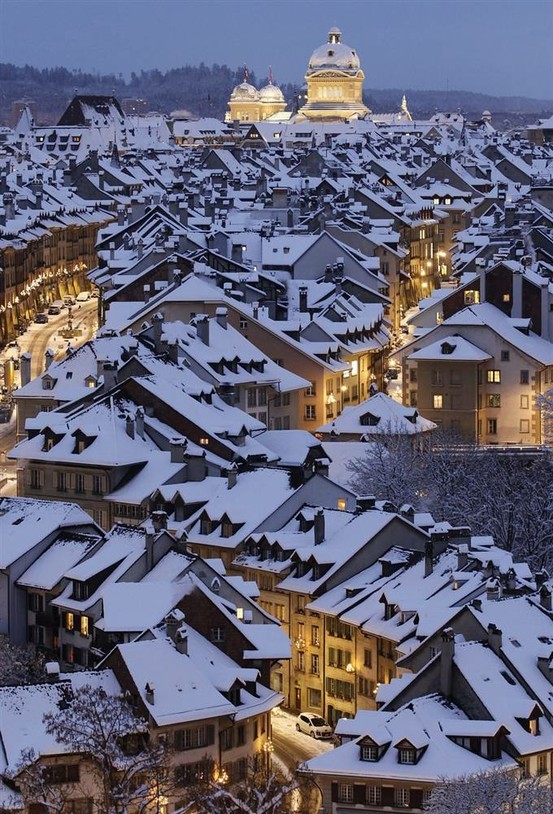 Snowy Night, Bern, Switzerland