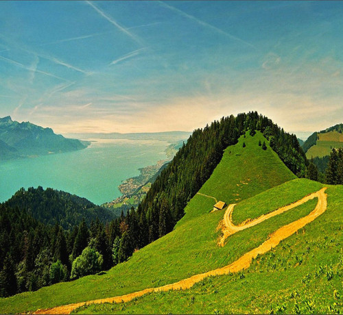 Footpath, The Alps, Switzerland