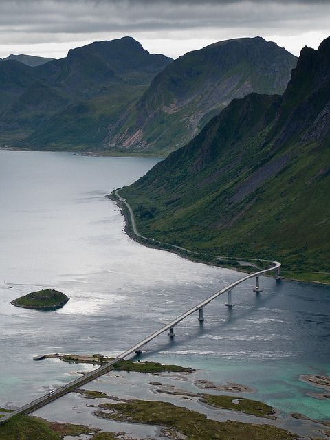 by henrikj on Flickr.View from Keppstadsheia, Lofoten Islands, Norway.