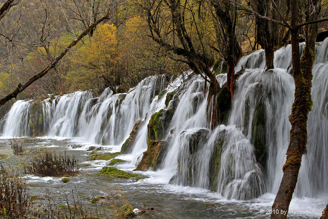 by florian_grupp on Flickr.Arrow Bamboo Falls in Jiuzhaigou, China.