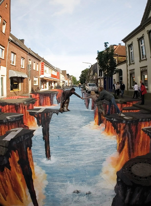 3D Sidewalk Chalk Art, Germany