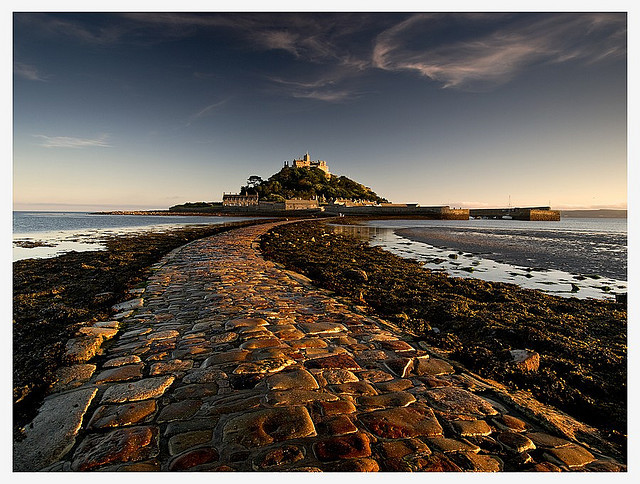 by Yaroslav Staniec on Flickr.The causeway to St Michael’s Mount in Cornwall, England.