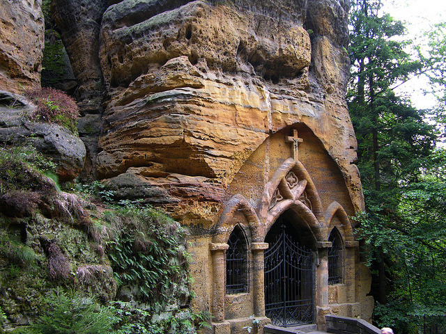 by beranekp on Flickr.Stone Chapel near Svojkov in Czech Republic.