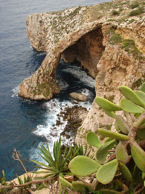 The Blue Grotto, popular destination for tourists in Malta