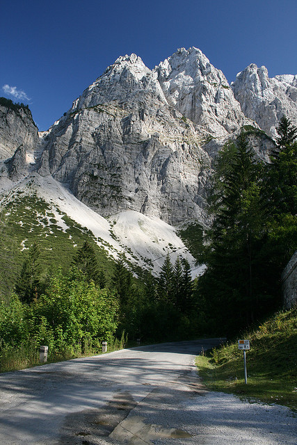 On the way to Vrsic pass in Julian Alps, Slovenia