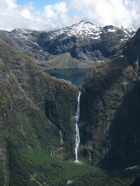 Sutherland Falls near Milford Sound, South Island, New Zealand