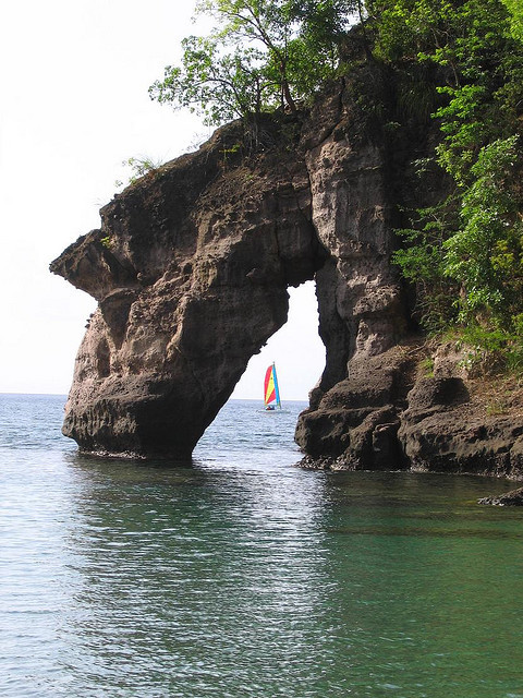 The arch at Secret Beach, Dominica