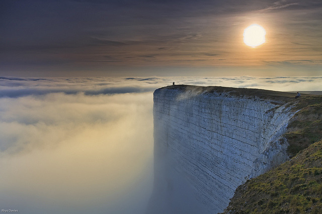 Beachy Head chalk cliff in East Sussex, England