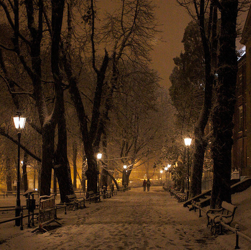 Snowy Night, Krakow, Poland