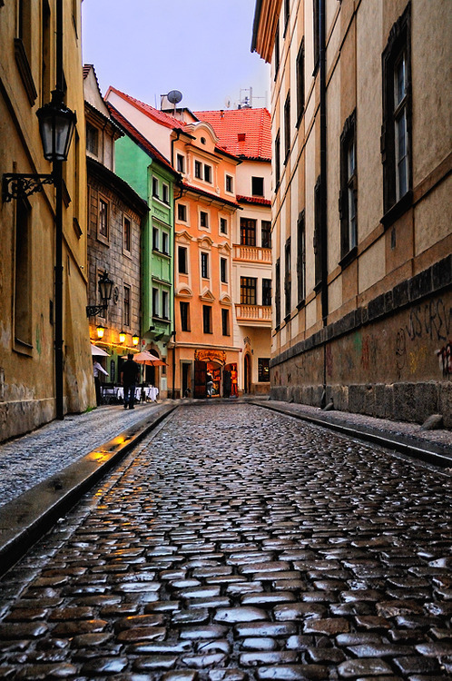 Cobblestone Street, Prague, Czech Republic