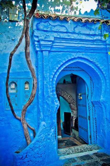 The blue doors of Chefchaouen, Morocco