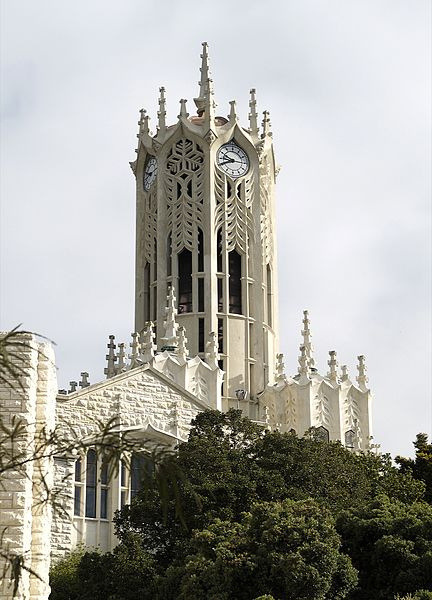The clock tower at University Of Auckland, New Zealand