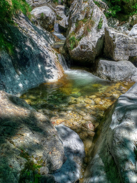 Orglice waterfalls on Bistrica river, Slovenia
