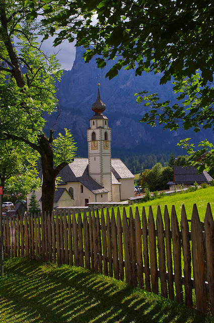 The alpine village of Colfosco, Val Badia / Italy